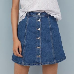 Denim Button-Down Skirt